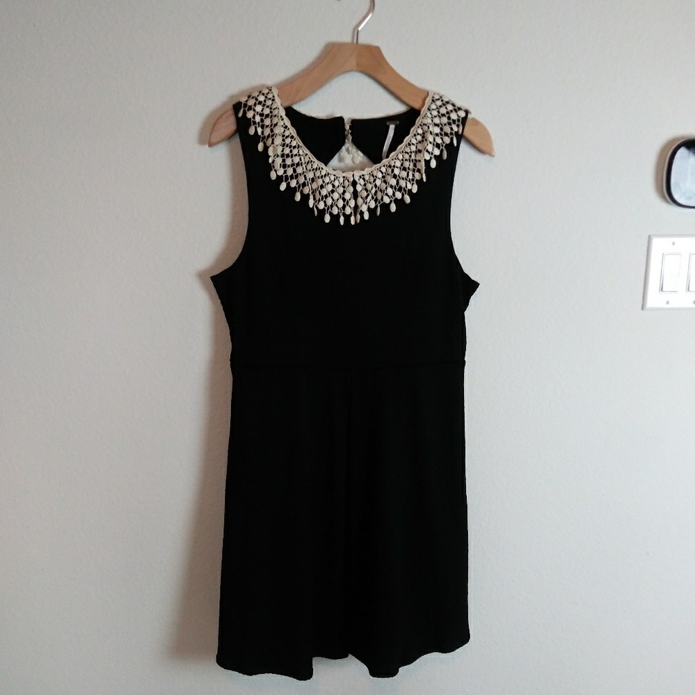 Free People Black Knee Length Dress